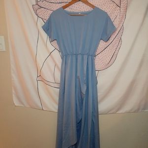 light blue high low dress